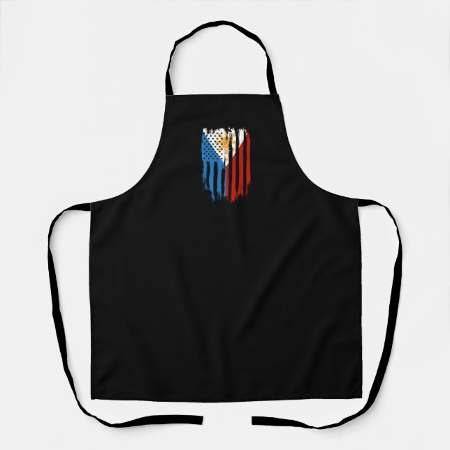 Delantal Bandera filipina mitad americana mitad filipina (Anverso)