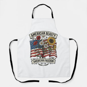Delantal Bandera Floral American Beauty Patriótica