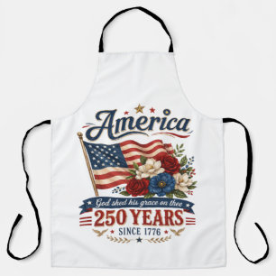 Delantal Bandera floral de 250 años de América