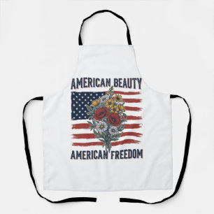 Delantal Bandera floral de libertad de belleza americana