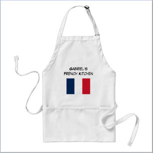 Delantal Bandera Francesa Azul Blanca y Roja Personalizada 