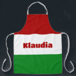 Delantal Bandera húngara personalizada<br><div class="desc">El Apron de Bandera Húngara Personalizada Celebra tu herencia con estilo y estilo con este Apron de Bandera Húngara Personalizada. Perfecto para los amantes de la cocina que gustan de traer un toque de orgullo nacional a sus creaciones culinarias,  este delantal combina funcionalidad con un toque personal único.</div>