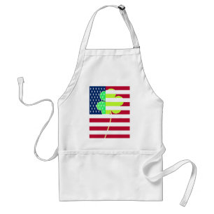 Delantal Bandera irlandesa norteamericana Shamrock Clover S