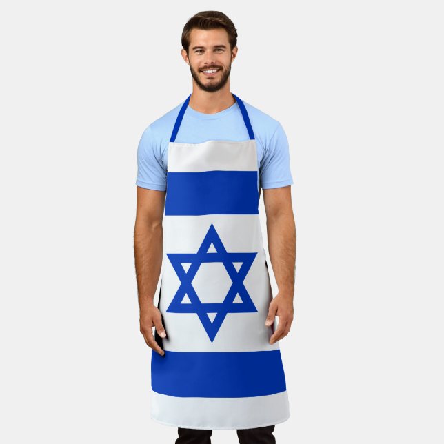 Delantal Bandera israelí moderna patriótica (Gastado)