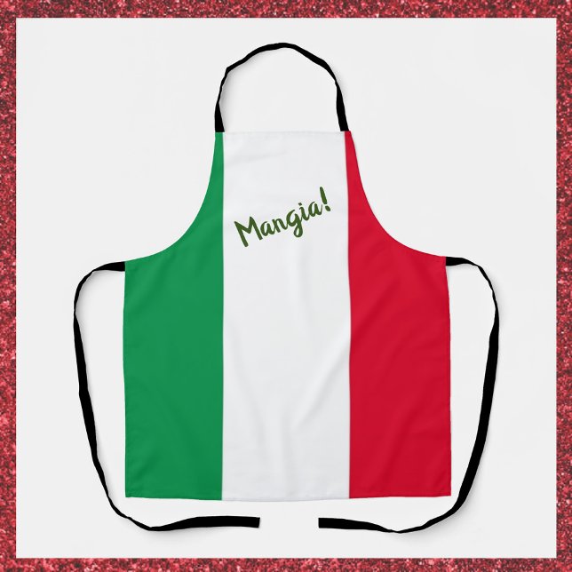 Delantal Bandera italiana de Mangia (https://www.zazzle.com/store/capricepetit)