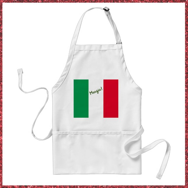 Delantal Bandera italiana de Mangia (Bookmark my store: https://www.zazzle.com/store/capricepetit?rf=238091145531749709)