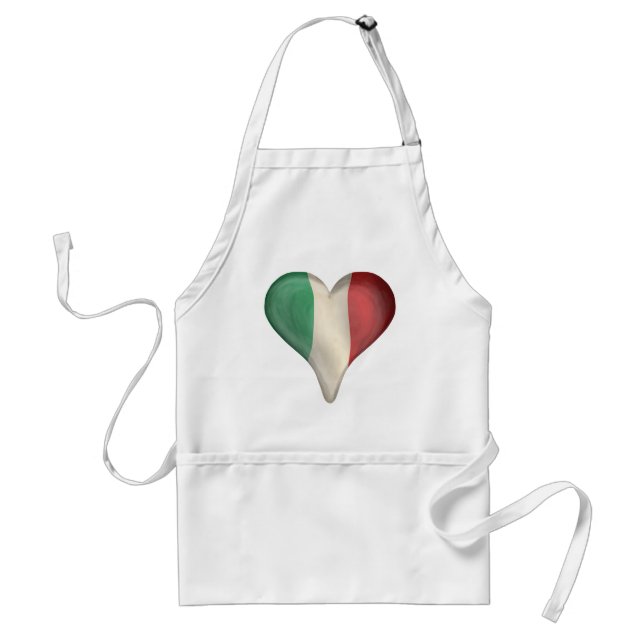 Delantal Bandera italiana en un corazón (Frente)