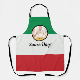 Delantal Bandera Italiana No Personalizado Foto Sauce Día A