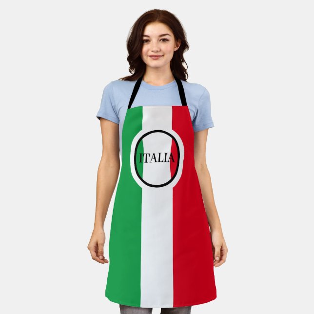 Delantal Bandera italiana rojo verde blanco (Gastado)