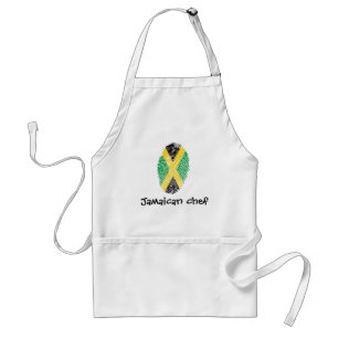 Delantal Bandera jamaicana de la huella dactilar del tacto