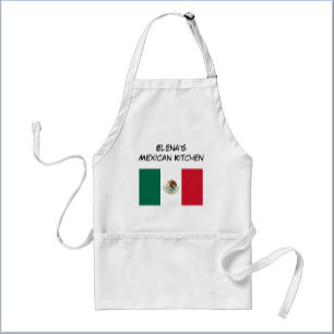 Delantal Bandera Mexicana Personalizada Verde Blanco y Rojo