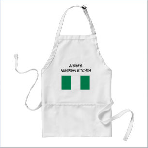 Delantal Bandera nigeriana personalizada blanca y verde
