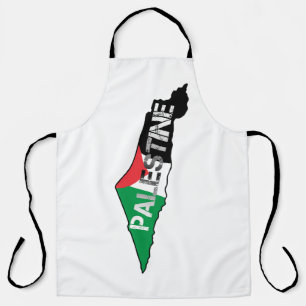 Delantal Bandera Palestina Libre en el mapa de Palestina