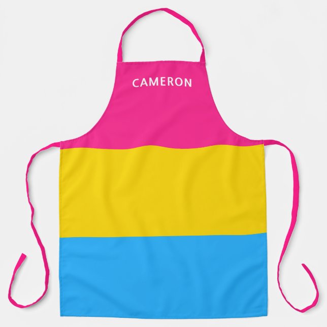 Delantal Bandera Pansexual Monogramada (Anverso)