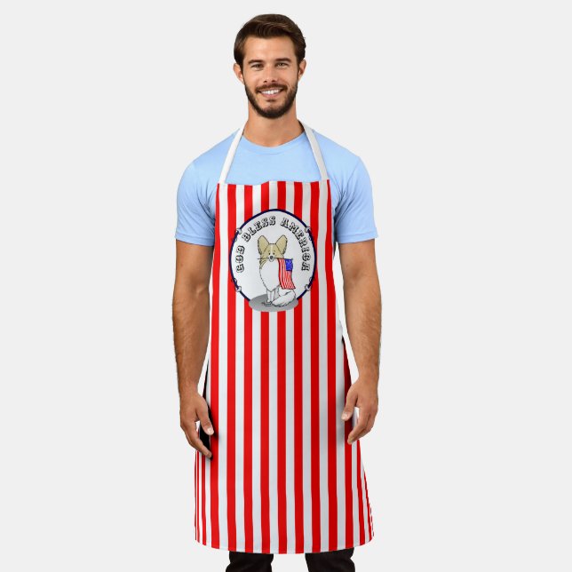 Delantal Bandera Patriótica Americana USA Papillon (limón)  (Gastado)