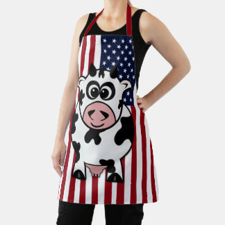 Delantal Bandera Patriótica de la vaca USA