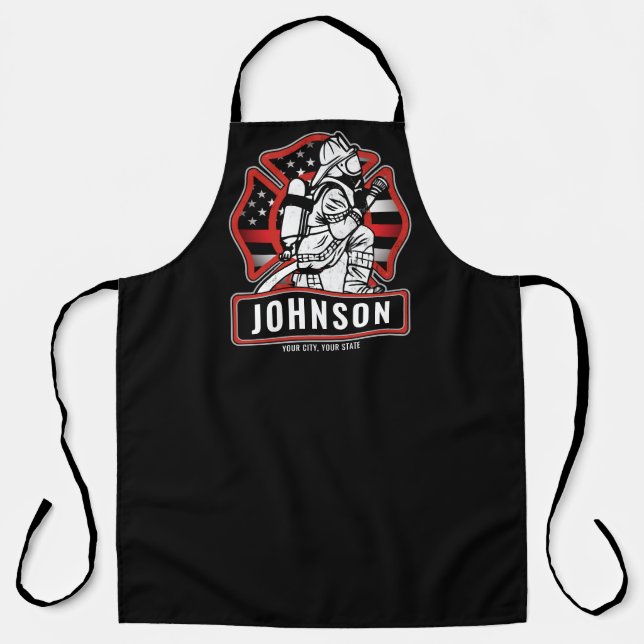 Delantal Bandera Patriótica del Departamento de Bomberos Pe (Anverso)