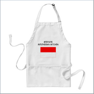 Delantal Bandera personalizada de Indonesia blanca y roja