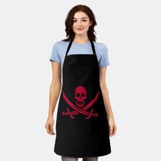 Delantal Bandera pirata de Calico Jack Cráneo y Espadas Car
