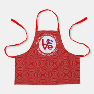 Delantal Bandera Roja Cubana de AMOR Personalizada 
