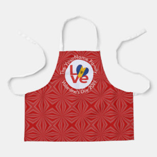 Delantal Bandera Roja de Amor de Barbados Personalizada