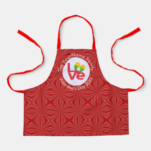 Delantal Bandera Roja de AMOR Personalizada de Burma Myanma