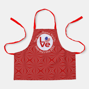 Delantal Bandera Roja de Amor Personalizada de Estados Unid