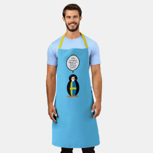 Delantal Bandera Sueca Hablando Sra. Pingüino Personalizada