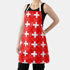 Delantal Bandera suiza Suisse Schweiz Svizzera