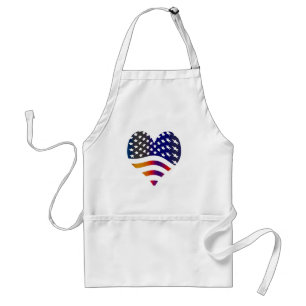 Delantal bandera usa corazón amor americano honor tropas ra