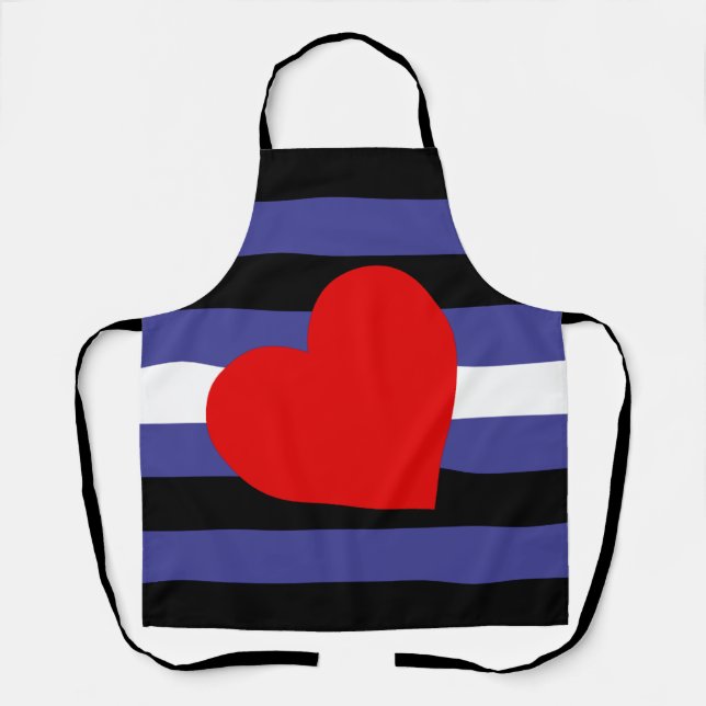 Delantal Bandera y corazón del orgullo de cuero (Anverso)