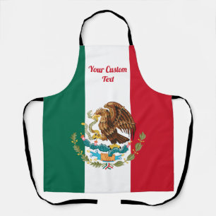 Delantal Bandera y escudo mexicanos con águila dorada