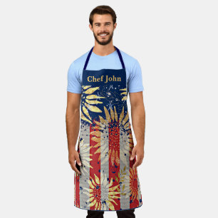 Delantal Bandera y girasoles personalizados