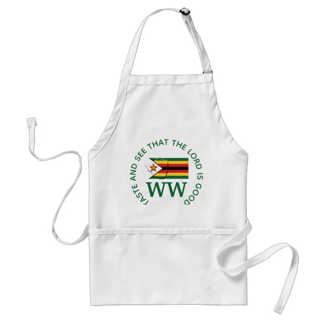 Delantal Bandera ZIMBABWE MONOGRAM Guión personalizado (Frente)