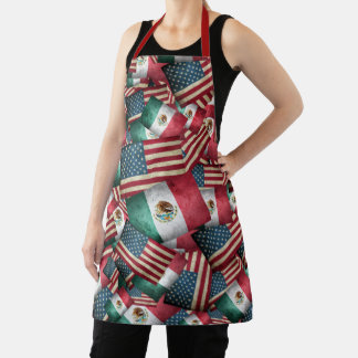 Delantal Banderas Mexicanas Americanas