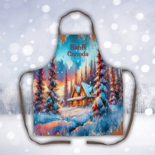 Delantal Banff Canada Watercolor Sketch | (Subido por el creador)