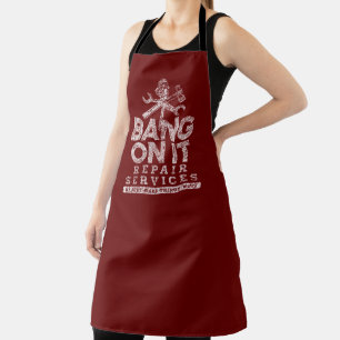 Delantal Bang On It Repare Services White Gfx Red Oscuro