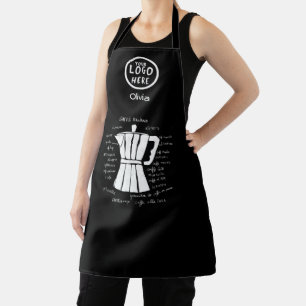 Delantal Bar de café italiano moka pot personalizado logo n