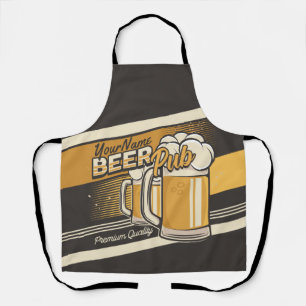 Delantal Bar de pub de cerveza fría premium personalizado M