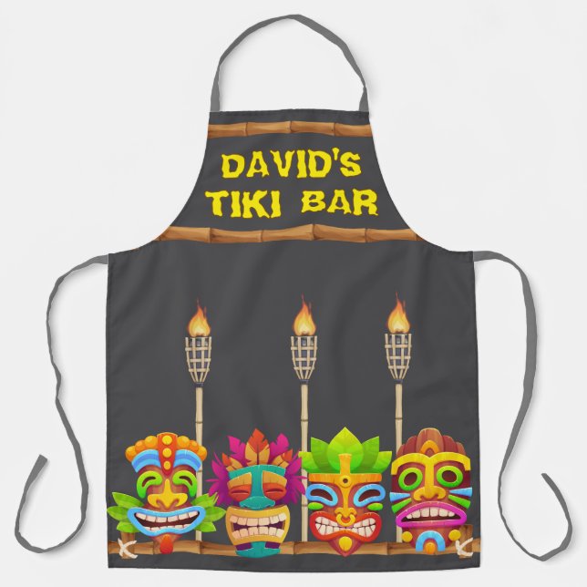 Delantal Bar de Tiki Personalizado (Anverso)