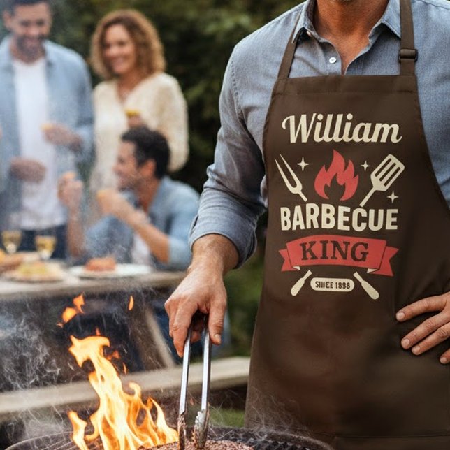 Delantal Barbecue King Apron with Custom Name (Subido por el creador)
