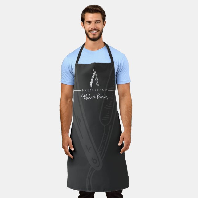 Delantal Barbero de Navaja Simple Gris (Gastado)