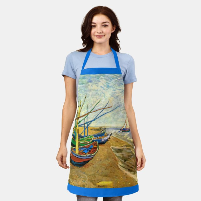 Delantal Barcas de Pesca de Van Gogh en la Playa de Saintes (Gastado)