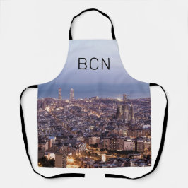 Delantal Barcelona Cataluña Sunset Skyline España Cityscape