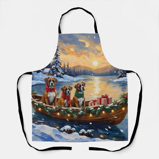 Delantal Barco de Navidad de Boxer Festejo (Anverso)