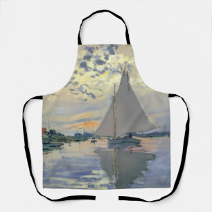 Delantal Barco de vela de Monet Impresionismo Francés Arte 
