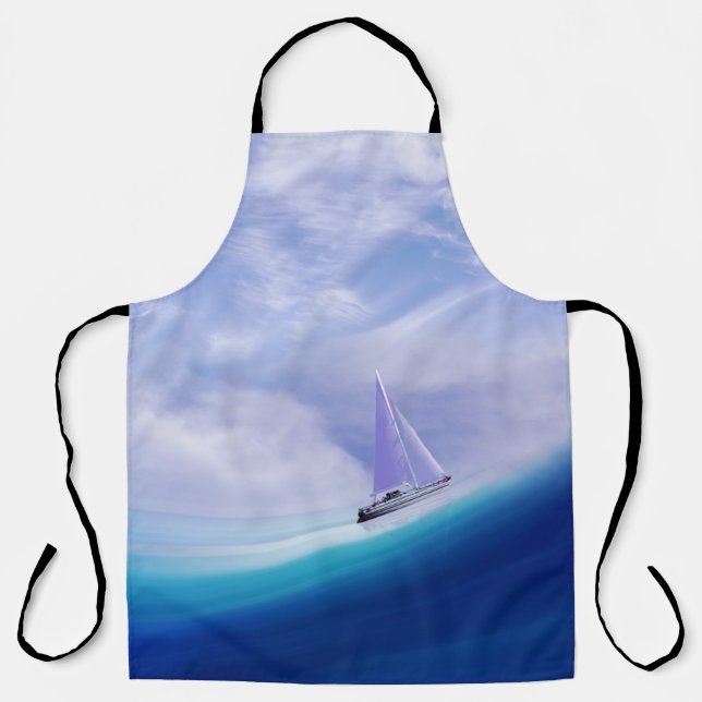 Delantal Barco de vela en una ola épica (Anverso)