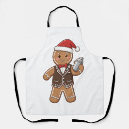Delantal Barista de pan de jengibre Navidad 2026 Café festi