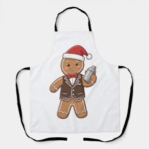 Delantal Barista de pan de jengibre Navidad 2026 Café festi