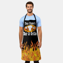 Barra de nombres personalizada y parrilla BQ Apron
